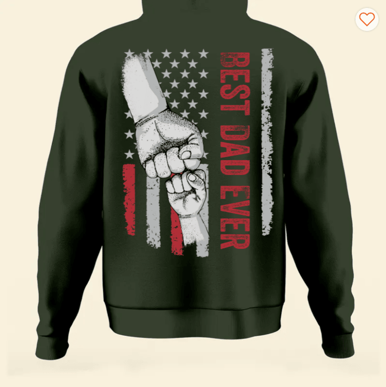 Best Dad Ever - Personalized Back Printed Shirt Father's Day