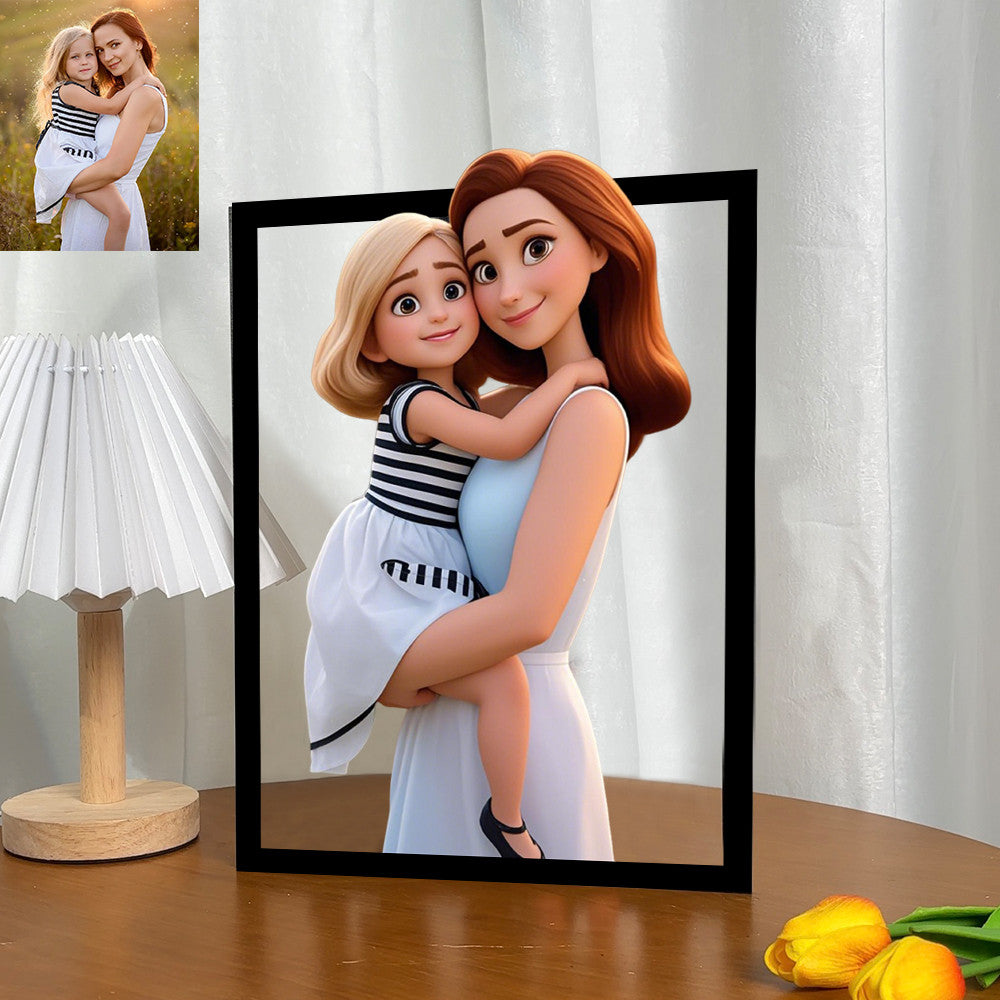 Personalized Cartoon Style 3D Photo Wooden Sign