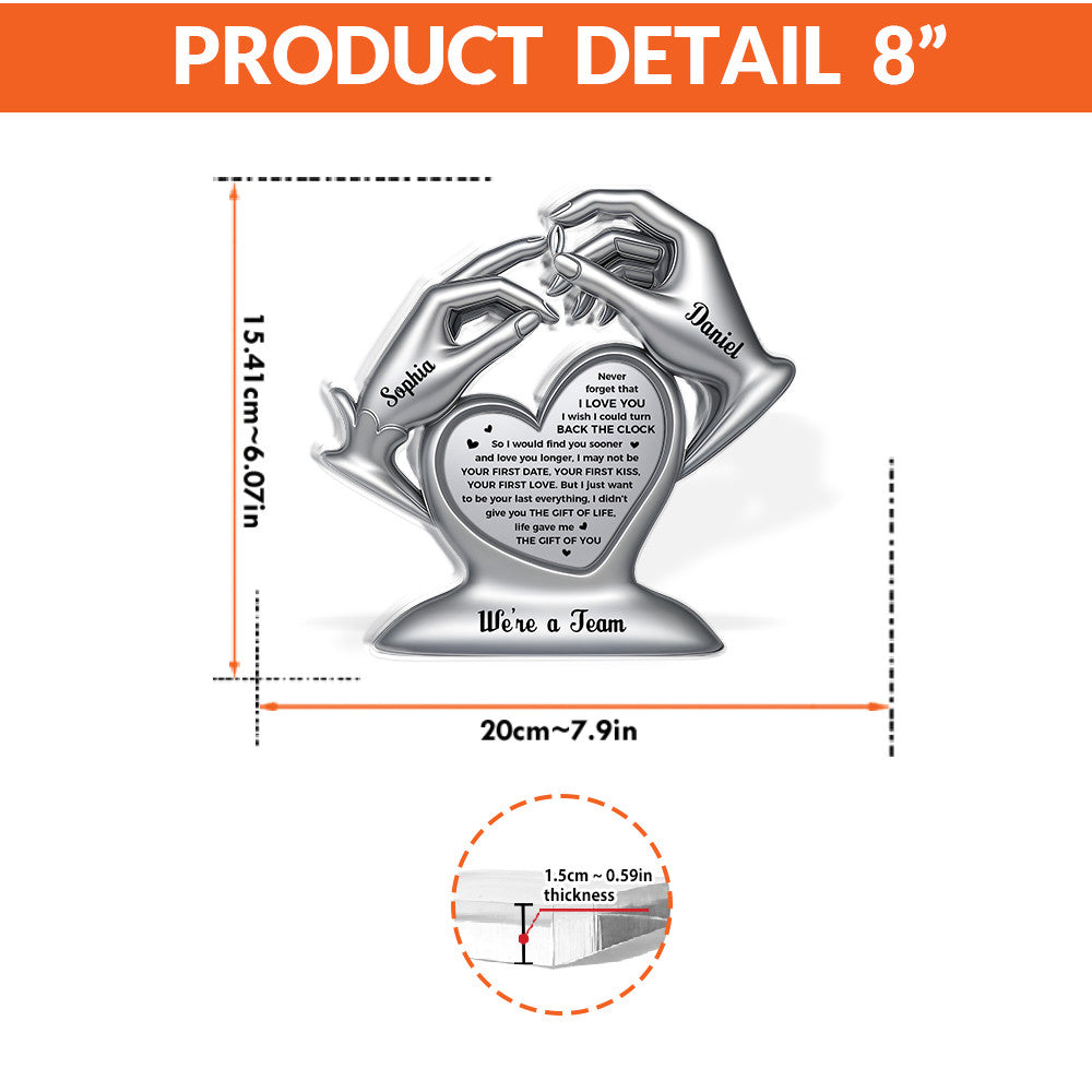 Never Forget That I Love You - Personalized Custom Shaped Squared Acrylic Plaque