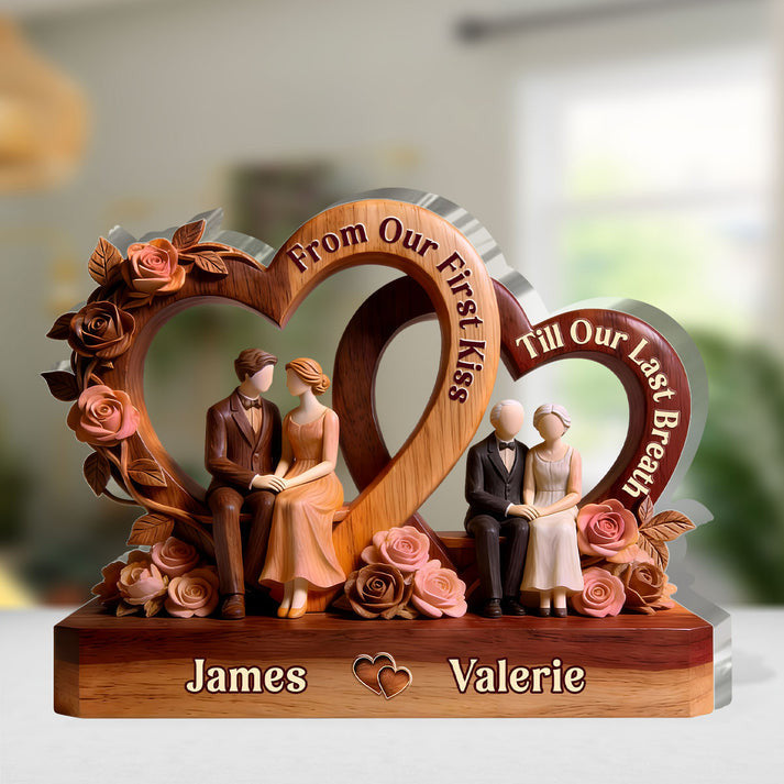 From Our First Kiss Till Our Last Breath - Personalized Custom Shaped Acrylic Plaque