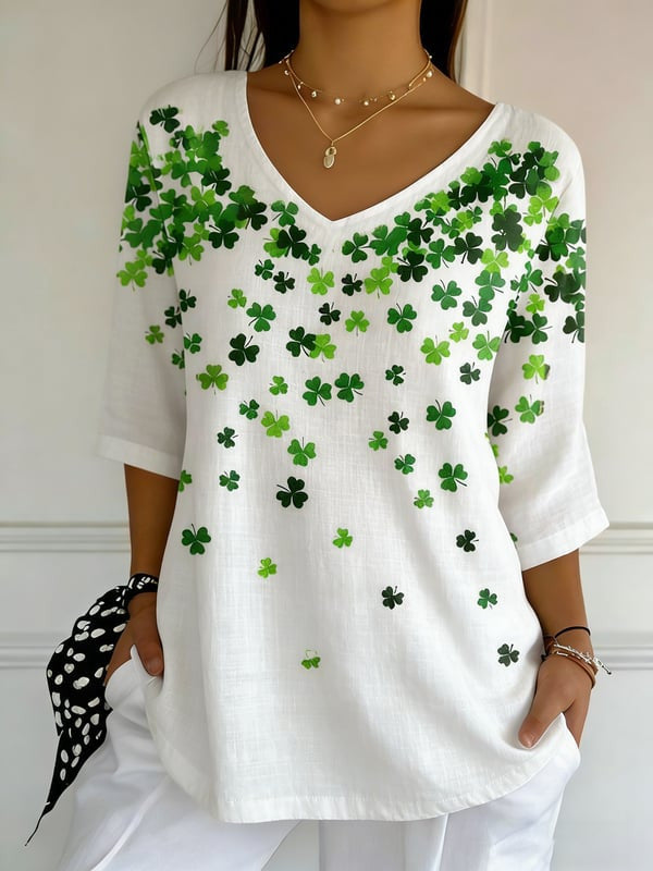 Women's Retro St. Patrick's Day Printed T-Shirt