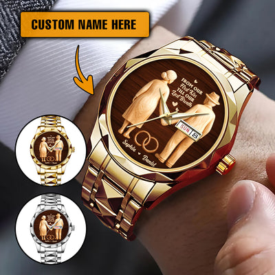 From Our First Kiss Till Our Last Breath - Personalized Men's Wrist Watch