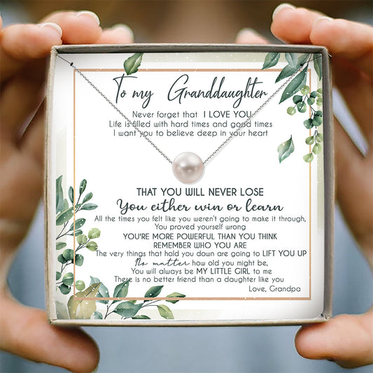I WANT YOU TO BELIEVE IN YOUR HEART - NECKLACE FOR GRANDDAUGHTER FROM GRANDPA