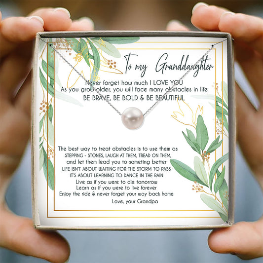 ENJOY THE RIDE & NEVER FORGET  YOUR WAY BACK HOME - NECKLACE FOR GRANDDAUGHTER FROM GRANDPA