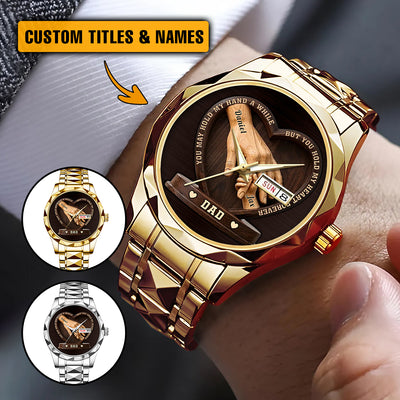 Father's Day Birthday Gifts For Dad, Grandpa - Crafted With Love - Personalized Men's Wrist Watch