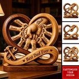 Personalized Dad Kids Hands Wooden Plaque, Father’s Day Gift, Infinity Design Sign