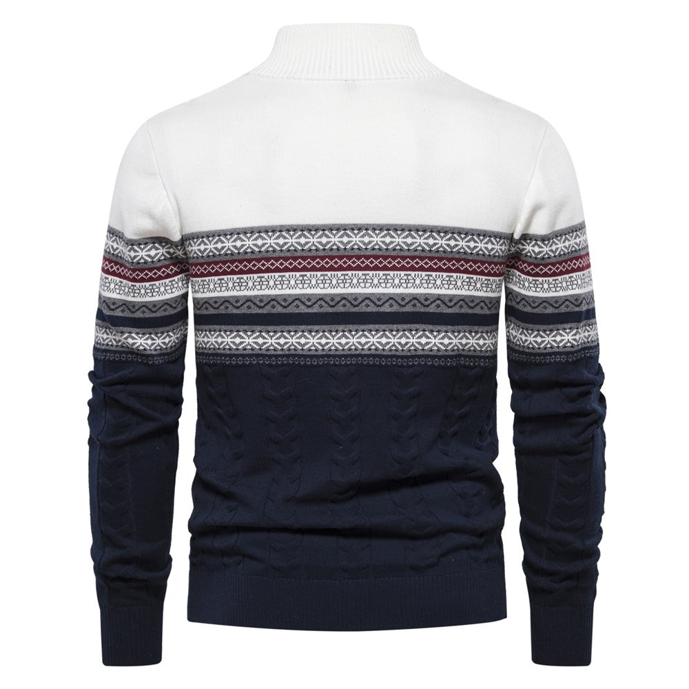 Half Zip Knit Pullover Sweater - oukumen