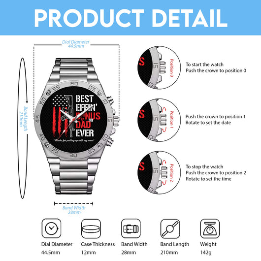Best Effin' Bonus Dad Ever - Men's Wrist Watch