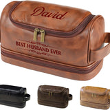 Personalized Toiletry Bag for Men, Engraved Name Initials Toiletry Bag