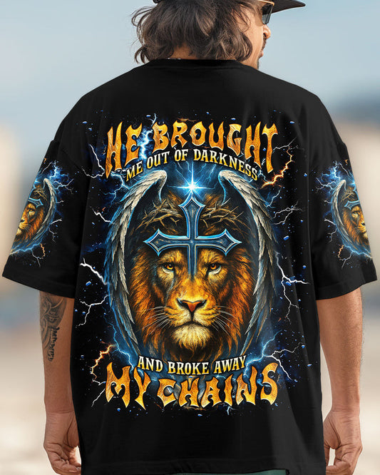 He Brought Me Out Of Darkness Lion Wings Men's All Over Print Shirt