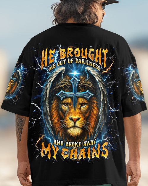 He Brought Me Out Of Darkness Lion Wings Men's All Over Print Shirt
