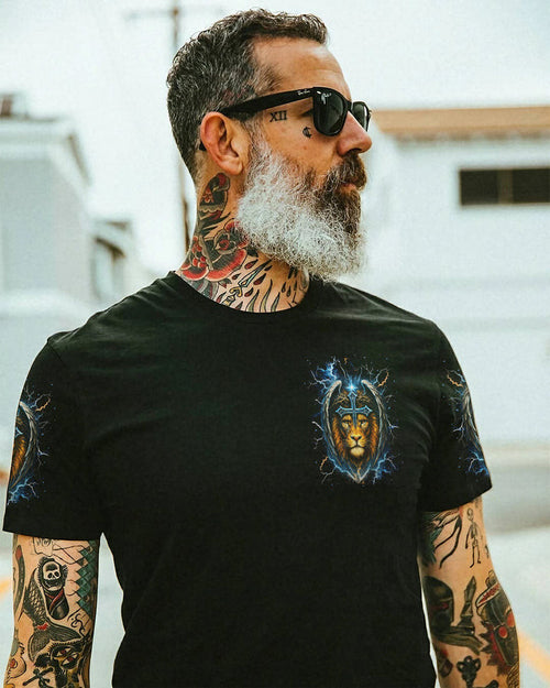 He Brought Me Out Of Darkness Lion Wings Men's All Over Print Shirt