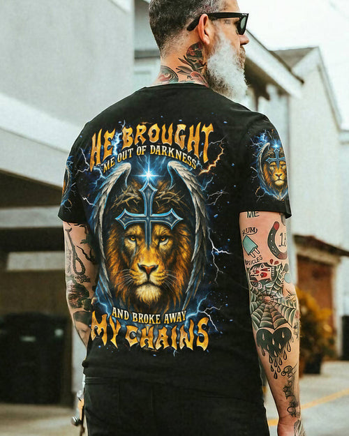 He Brought Me Out Of Darkness Lion Wings Men's All Over Print Shirt