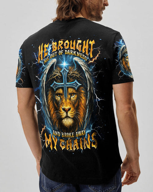 He Brought Me Out Of Darkness Lion Wings Men's All Over Print Shirt