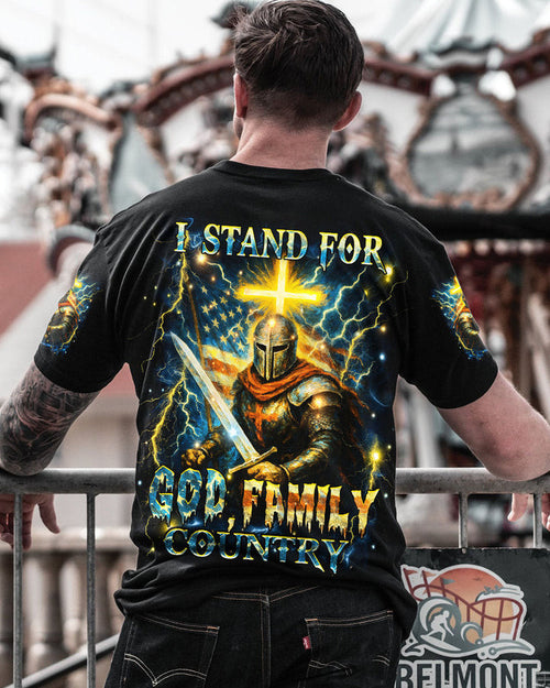 I Stand For God Family Country Men's All Over Print Shirt