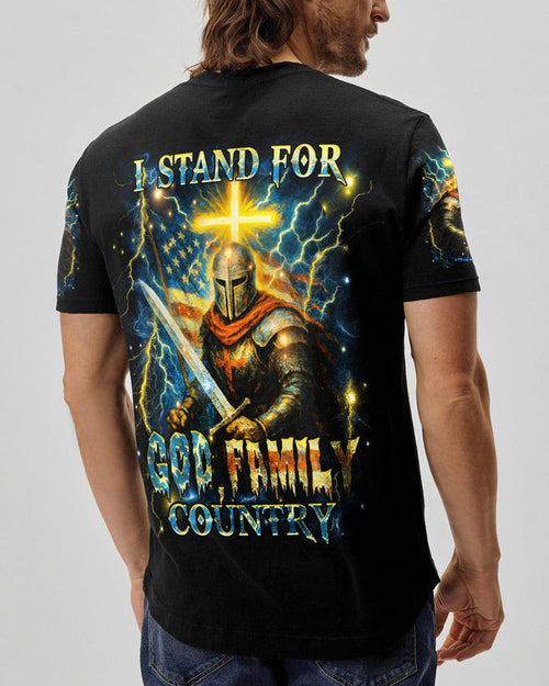 I Stand For God Family Country Men's All Over Print Shirt