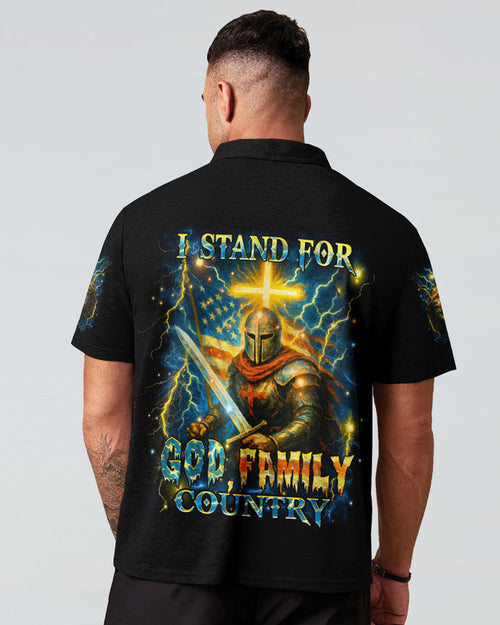 I Stand For God Family Country Men's All Over Print Shirt