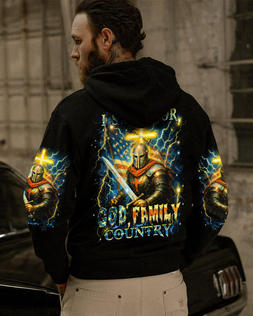 I Stand For God Family Country Men's All Over Print Shirt