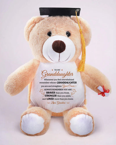 To My Granddaughter - Teddy Bear with Loving Message from Grandma