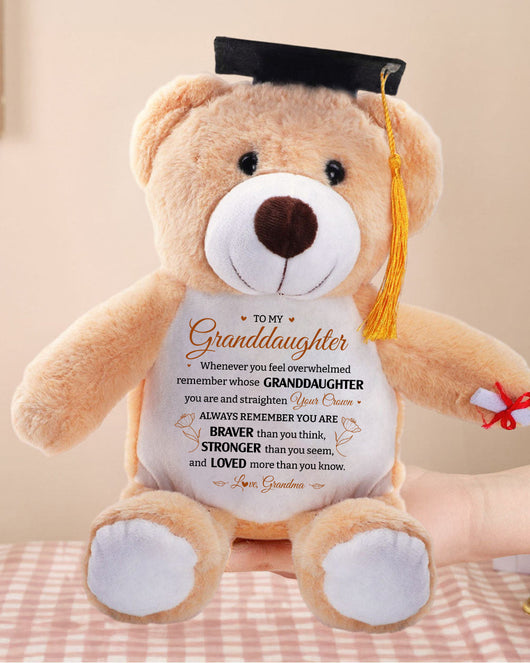 To My Granddaughter - Teddy Bear with Loving Message from Grandma