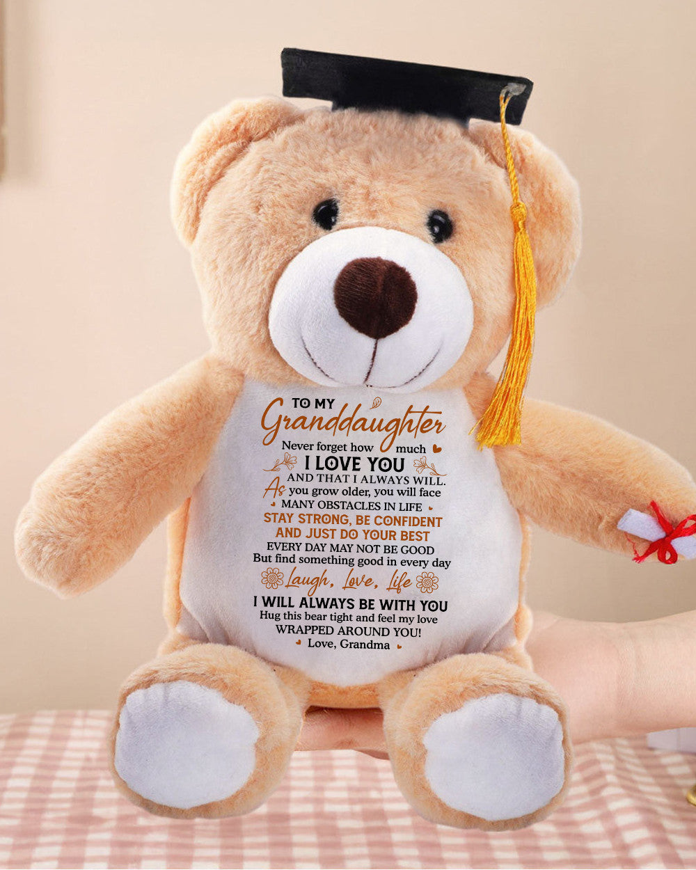 Personalized Graduation Bear – A Hug from Grandma to Granddaughter