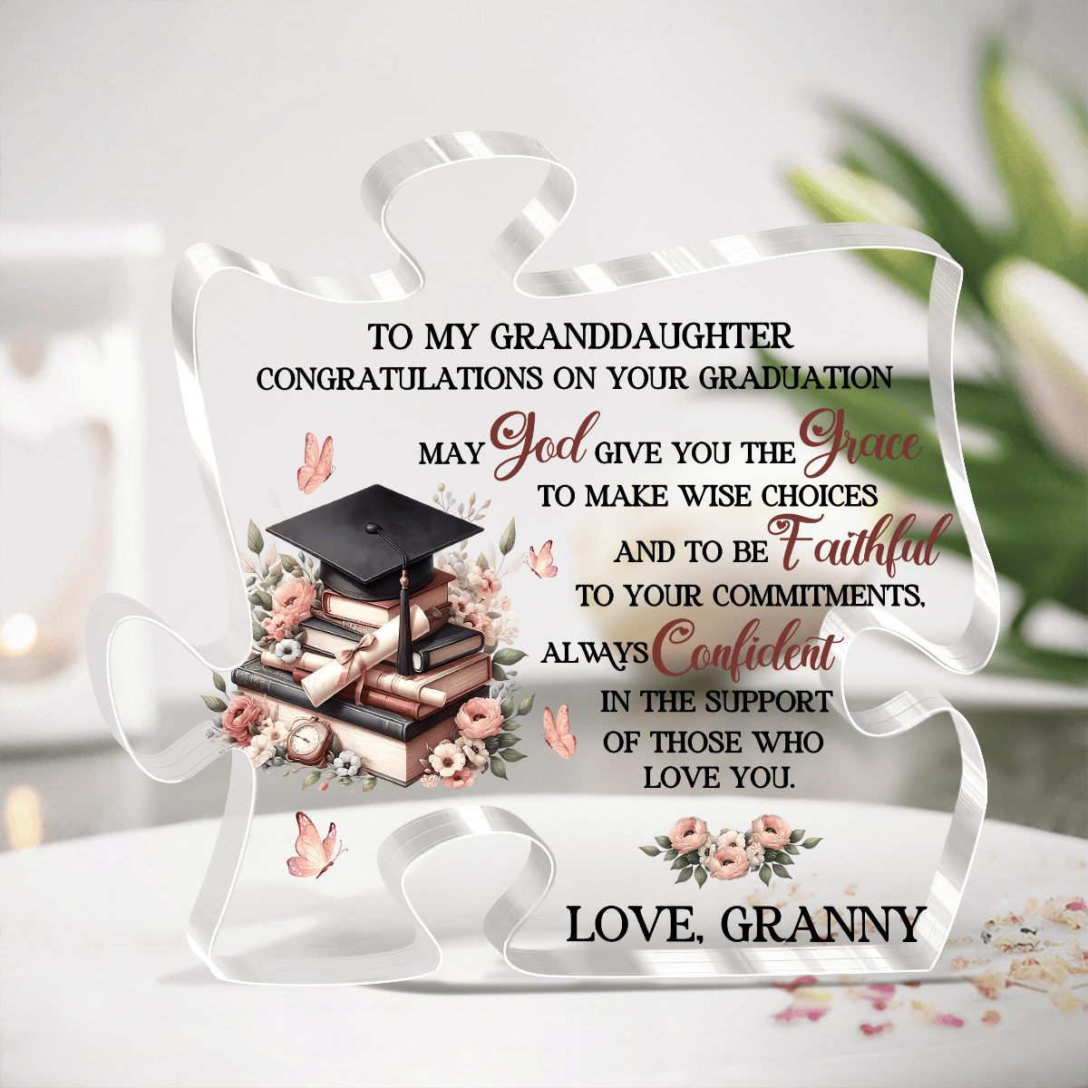 May God Give You The Grace - Personalized Custom Shaped Squared Acrylic Plaque