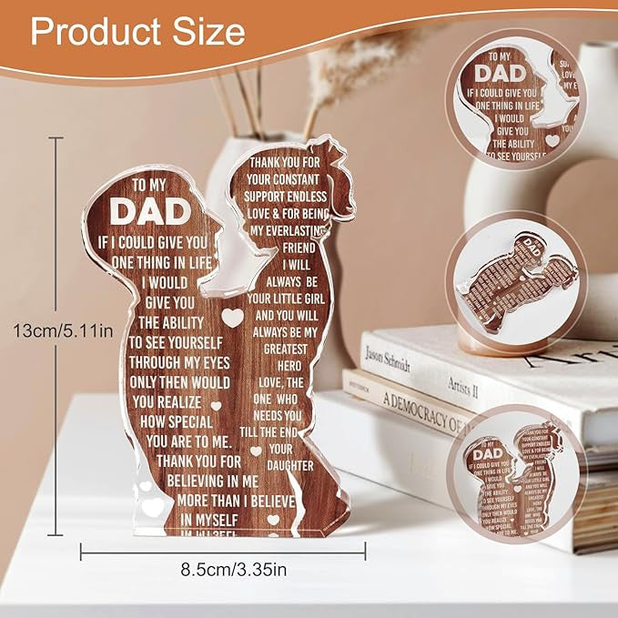 Heartfelt Acrylic Plaque – Meaningful Gift for Dad, Mom, Grandma, or Partner - Perfect for Desk Decor & Special Occasions