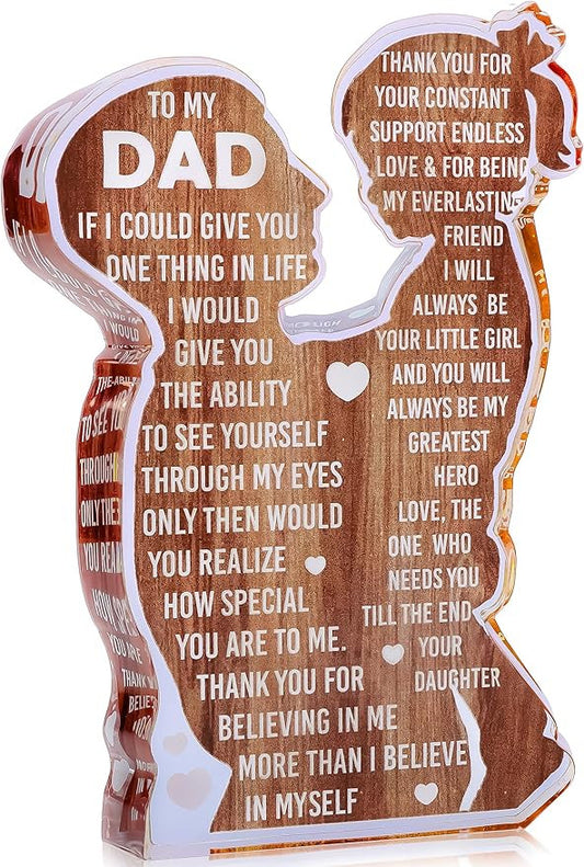Heartfelt Acrylic Plaque – Meaningful Gift for Dad, Mom, Grandma, or Partner - Perfect for Desk Decor & Special Occasions