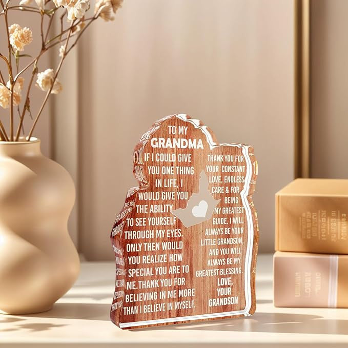 Heartfelt Acrylic Plaque – Meaningful Gift for Dad, Mom, Grandma, or Partner - Perfect for Desk Decor & Special Occasions