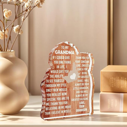 Heartfelt Acrylic Plaque – Meaningful Gift for Dad, Mom, Grandma, or Partner - Perfect for Desk Decor & Special Occasions