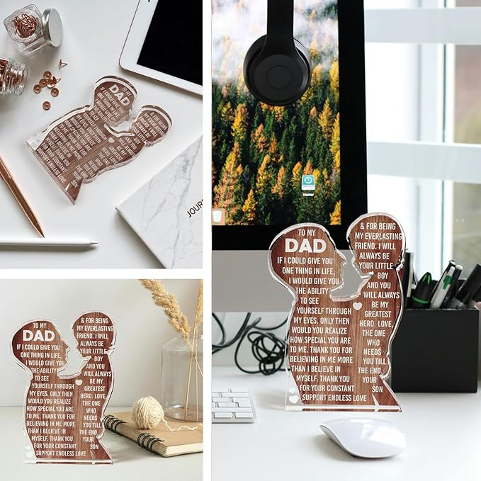 Heartfelt Acrylic Plaque – Meaningful Gift for Dad, Mom, Grandma, or Partner - Perfect for Desk Decor & Special Occasions