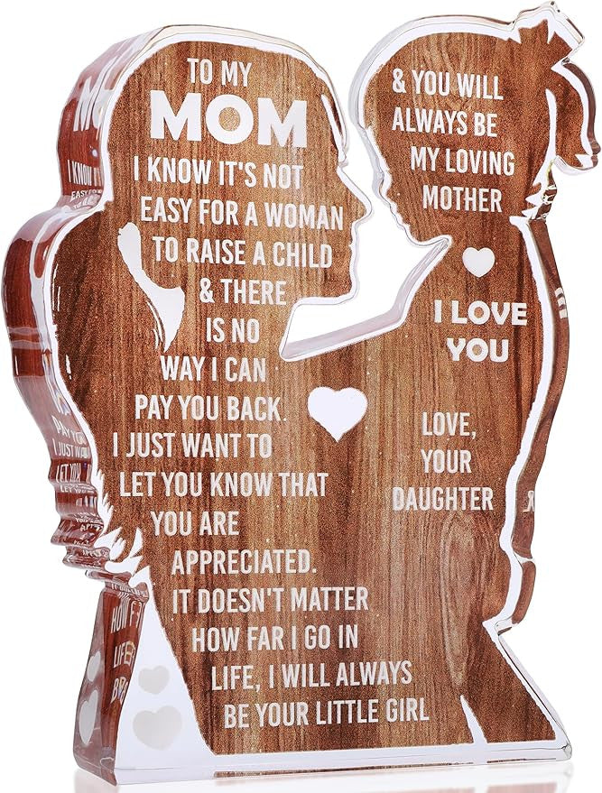 Heartfelt Acrylic Plaque – Meaningful Gift for Dad, Mom, Grandma, or Partner - Perfect for Desk Decor & Special Occasions