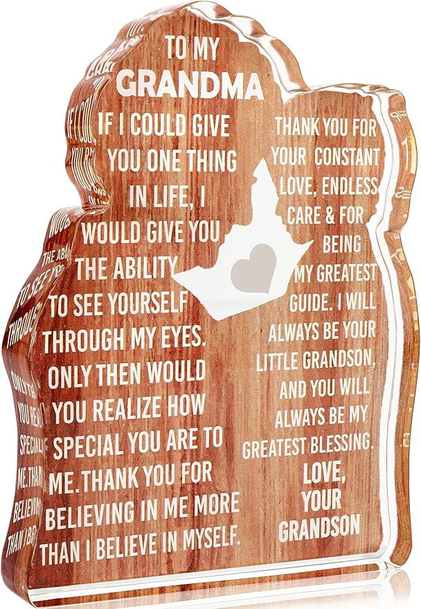 Heartfelt Acrylic Plaque – Meaningful Gift for Dad, Mom, Grandma, or Partner - Perfect for Desk Decor & Special Occasions