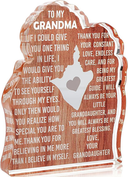 Heartfelt Acrylic Plaque – Meaningful Gift for Dad, Mom, Grandma, or Partner - Perfect for Desk Decor & Special Occasions