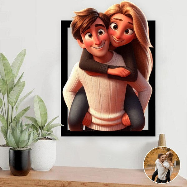 Personalized Cartoon Style 3D Photo Wooden Sign