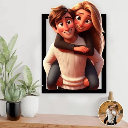 Personalized Cartoon Style 3D Photo Wooden Sign