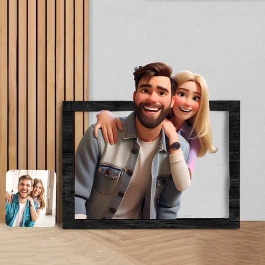 Personalized Cartoon Style 3D Photo Wooden Sign