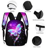 Dazzling Butterfly Name Customized Backpack - School Season Gift for Kids