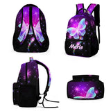 Dazzling Butterfly Name Customized Backpack - School Season Gift for Kids