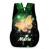 Dazzling Butterfly Name Customized Backpack - School Season Gift for Kids
