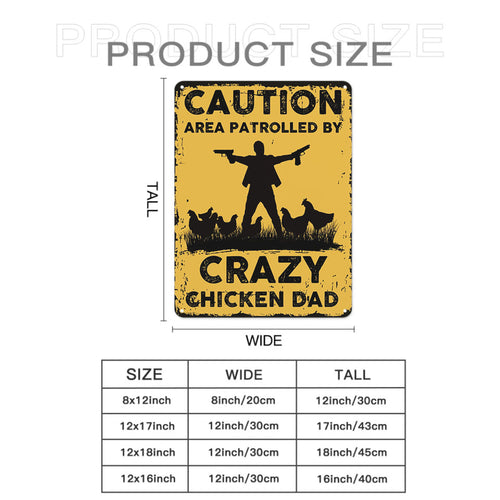 The Warning Area is Patrolled by the Crazy Hen Mother - Personalized Name Metal Retro Painting