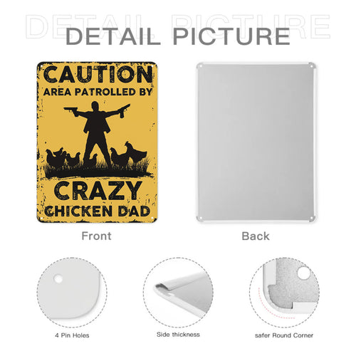 The Warning Area is Patrolled by the Crazy Hen Mother - Personalized Name Metal Retro Painting