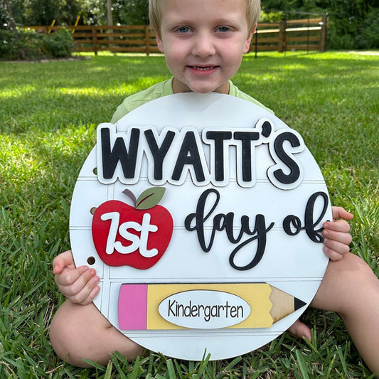 Personalized First/100th/Last Day of School Interchangeable Back to School Sign Prop For Kids Gift Ideas