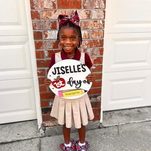 Personalized First/100th/Last Day of School Interchangeable Back to School Sign Prop For Kids Gift Ideas