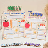 Personalized First and Day Last Day of School Sign, Interchangeable Names