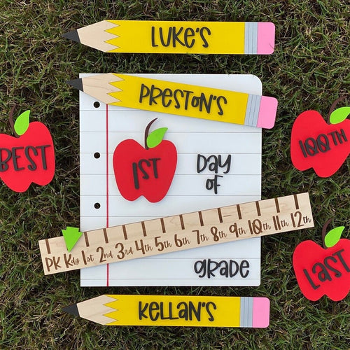 Interchangeable First & Last Day of School Sign – Back to School Milestone Prop Kit