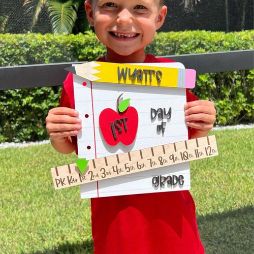 Interchangeable First & Last Day of School Sign – Back to School Milestone Prop Kit