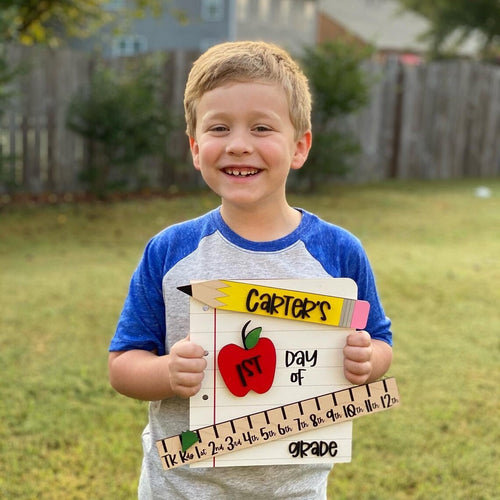Interchangeable First & Last Day of School Sign – Back to School Milestone Prop Kit