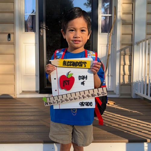 Interchangeable First & Last Day of School Sign – Back to School Milestone Prop Kit