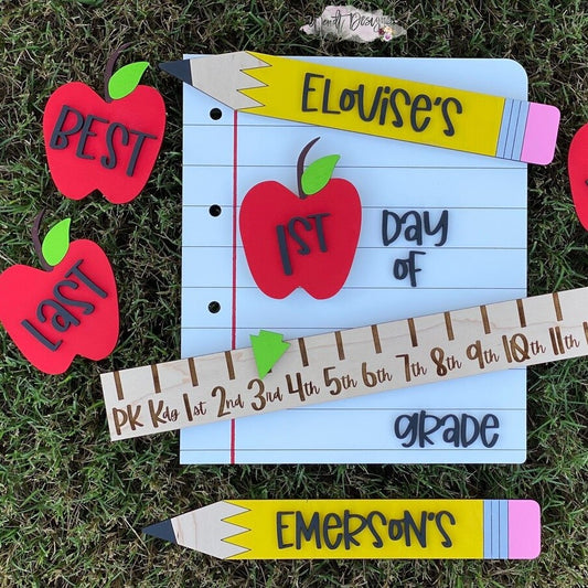 Interchangeable First & Last Day of School Sign – Back to School Milestone Prop Kit